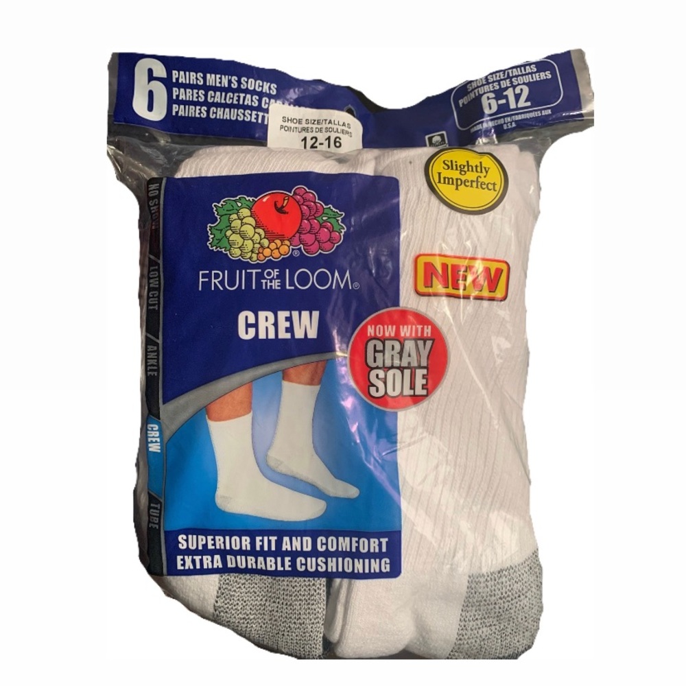 Fruit of the loom men socks size 6-12
